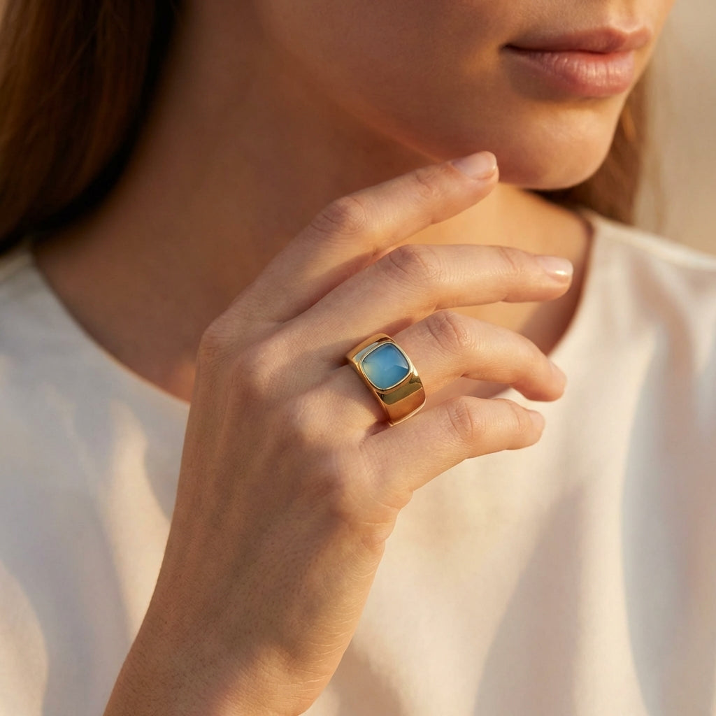 Calm Cora Ring - Lifestyle worn image