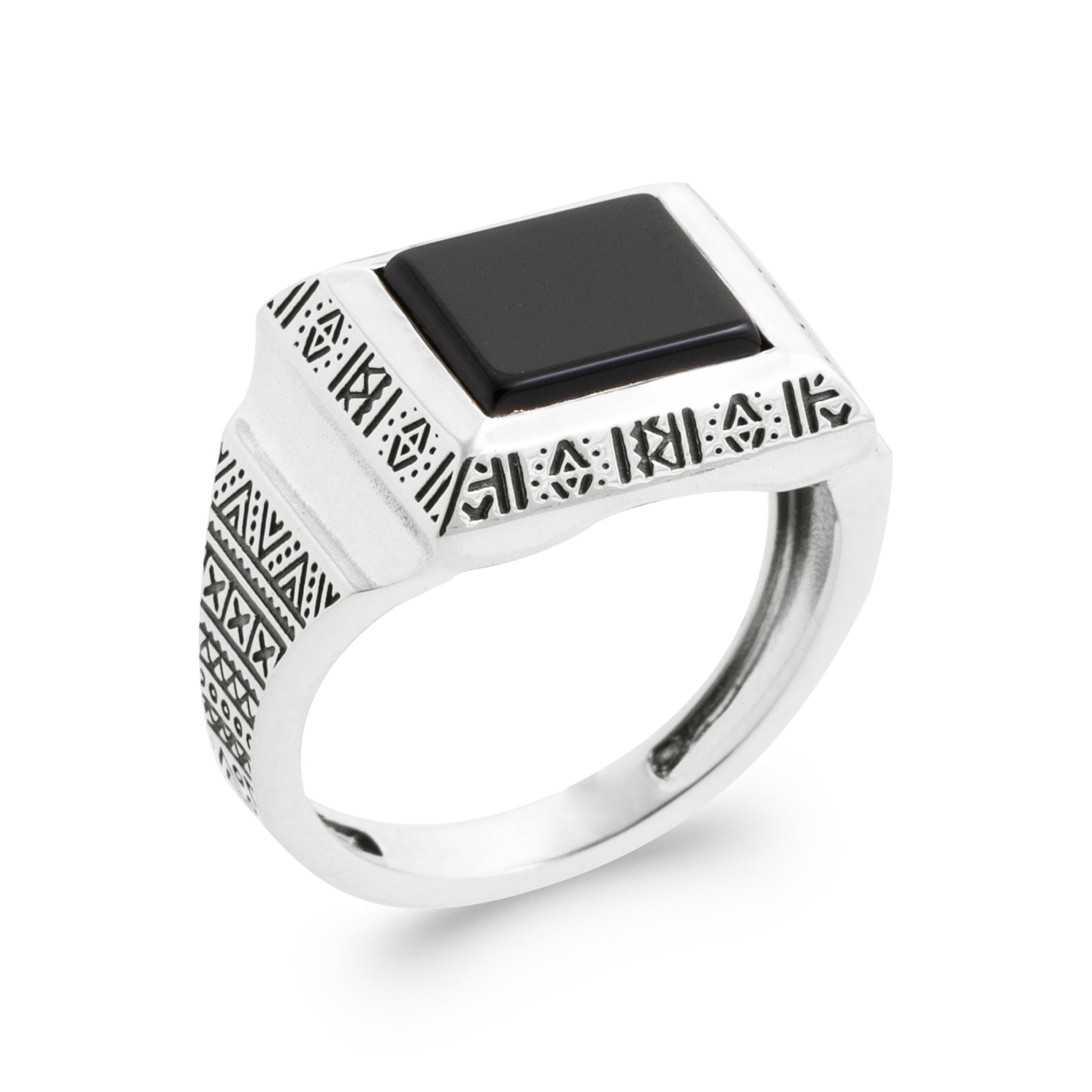 Protection Luna Ring Black Agate